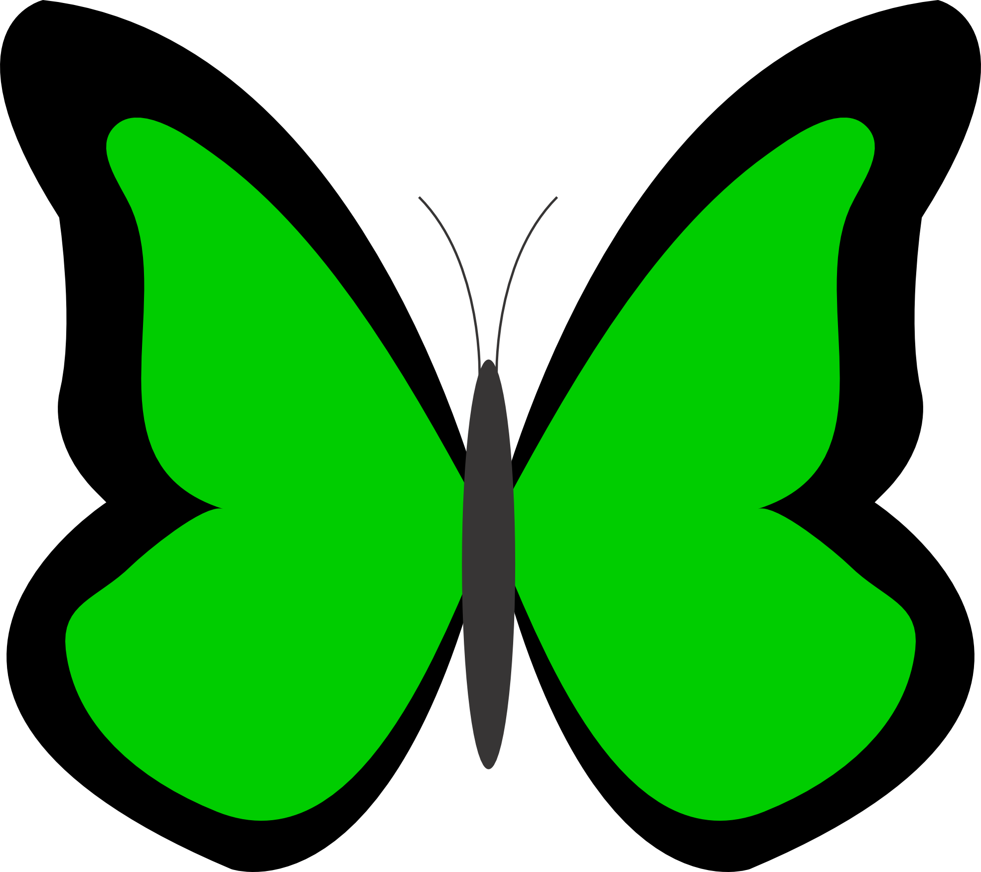 Green Butterfly Clipart Free Download Clip Art - Green Flowers Clip Art (1969x1750)