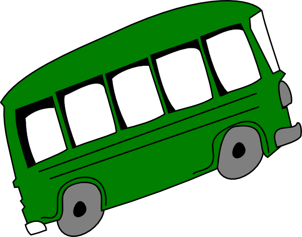 Green School Bus Clipart (600x471)
