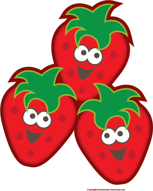 Free Fruit Clipart - Happy Strawberry Png (517x645)