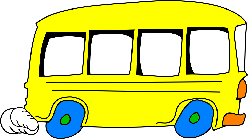 Schoolbus Yellow Driving Cartoon Vehicle T - รูป รถ การ์ตูน (1280x720)