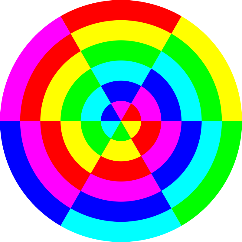 Scrambled 6 Color Pizza - Clip Art (800x800)