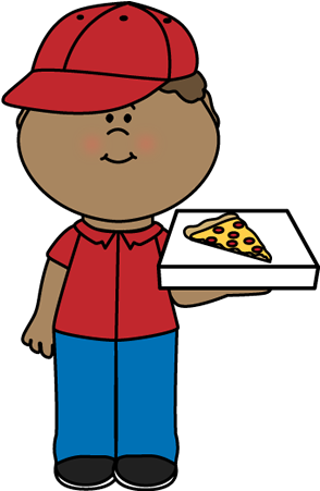 Pizza Delivery Boy - Pizza Delivery Clipart (309x450)