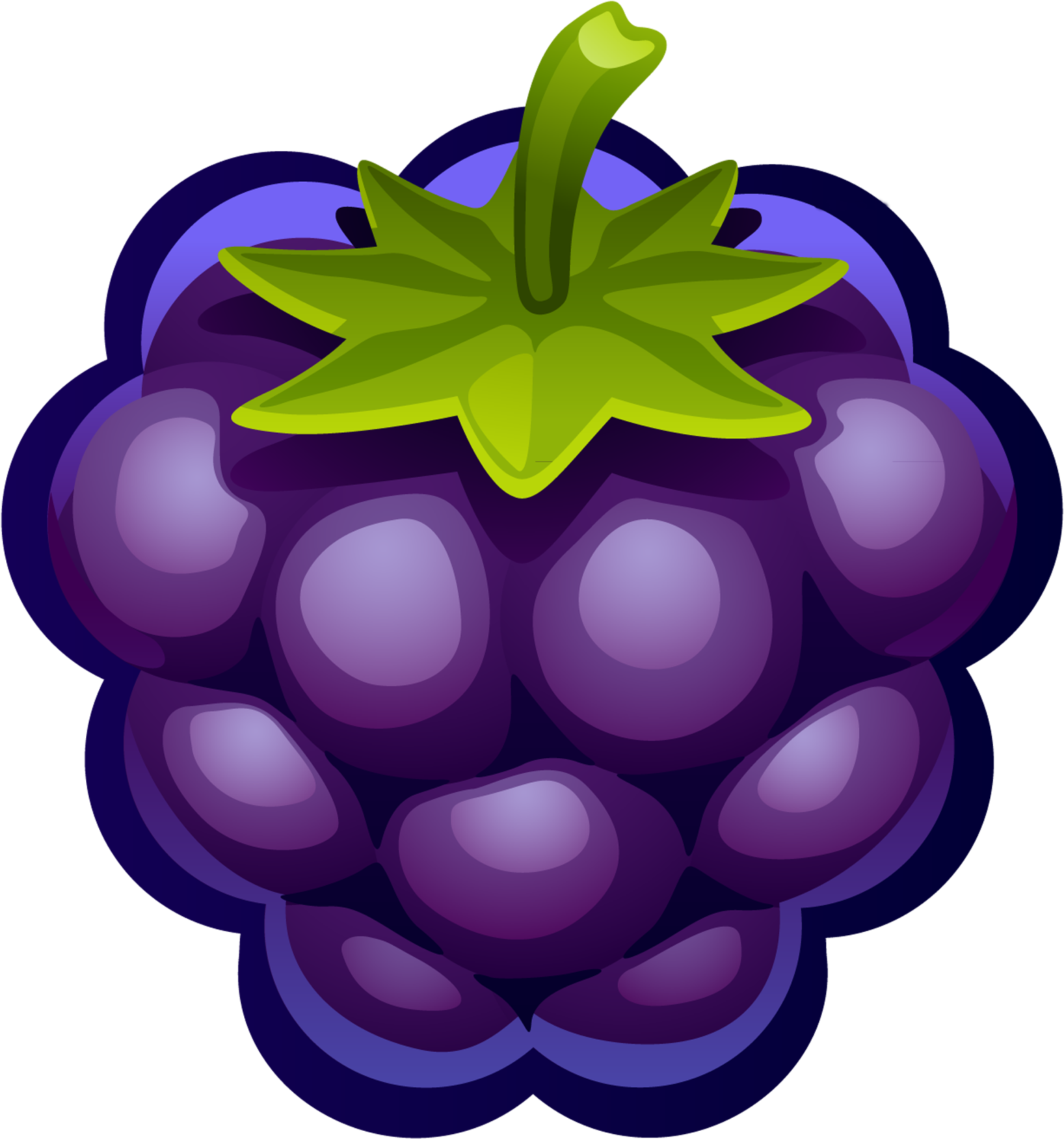 Large Painted Blueberry Png Clipart - Blackberries Clipart Png (1629x1734)
