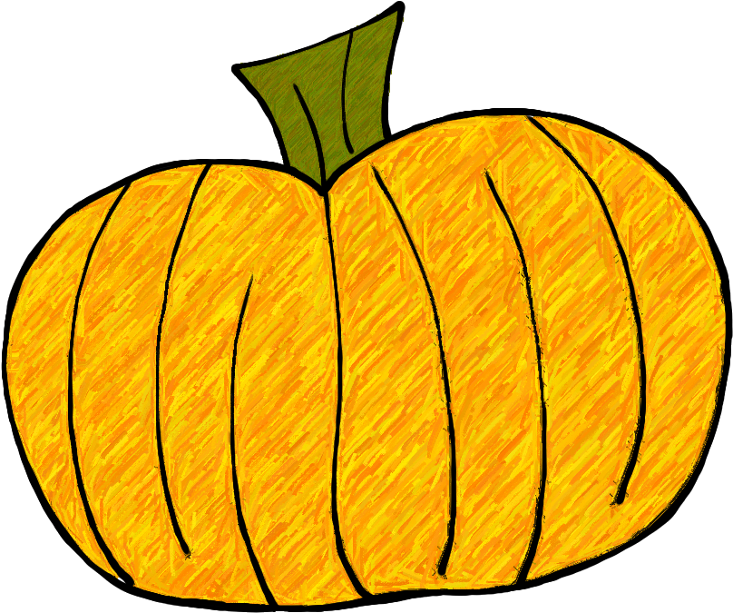 Free Pumpkin Clipart - Cute Easy Pumpkin Doodle (1024x1024)