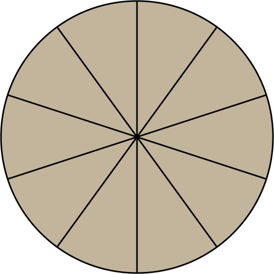 Pizza Fraction Clipart - Fraction Circles Clip Art Tenths (540x540)