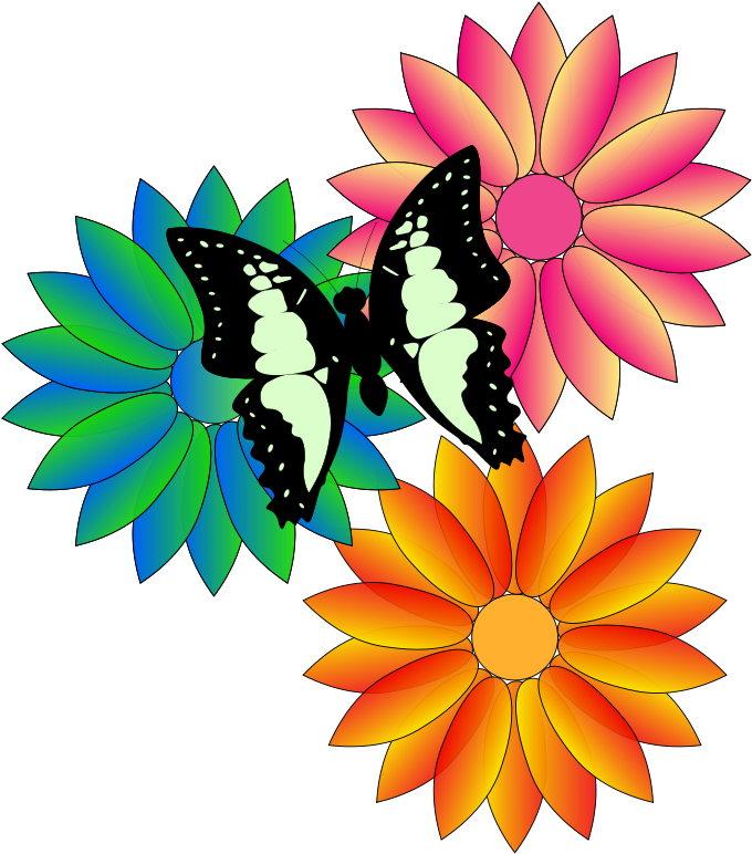 Free Butterfly And Flowers - Animated Flowers And Butterflies (756x800)