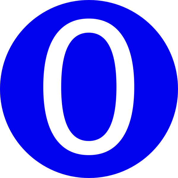 Blue, - Number 0 Clip Art (600x600)
