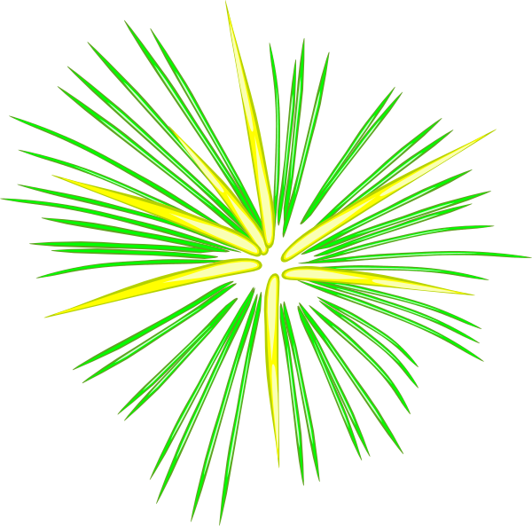 Large Green Fireworks Clip Art At Clker Com Vector - Transparent Background Fireworks Clipart (600x593)