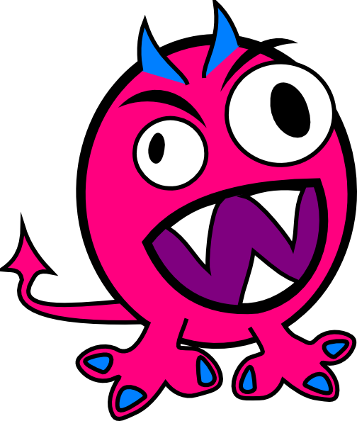 Wallpaper Clipart Monster - Pink And Blue Monster (504x594)