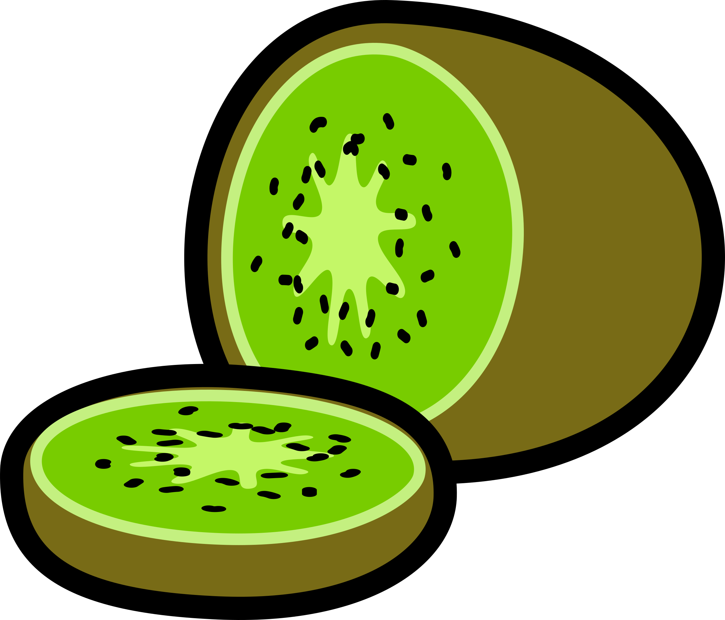 Fruits And Vegetables Border Clipart - Kiwi Cartoon (2400x2054)