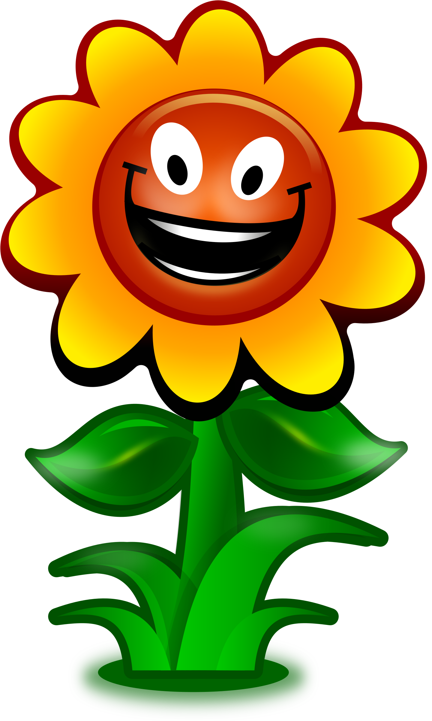 Clipart - Cartoon Flower With Face (1447x2400)