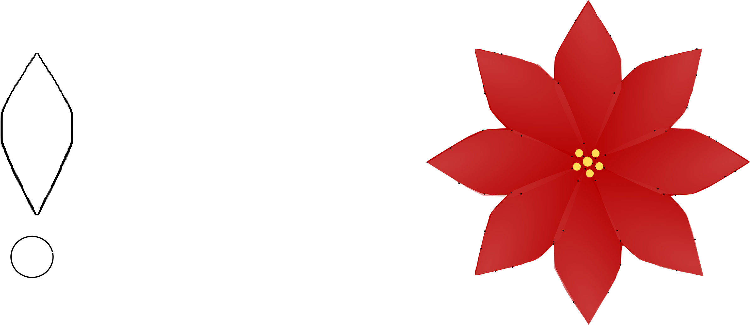 Big Image - Poinsettia Flower Clipart (2400x1042)