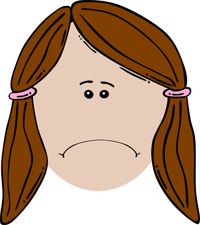 Cartoon Sad Image - Sad Girl Face Cartoon (640x720)