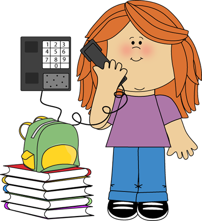 Classroom Phone Monitor - Clipart On The Phone (411x450)