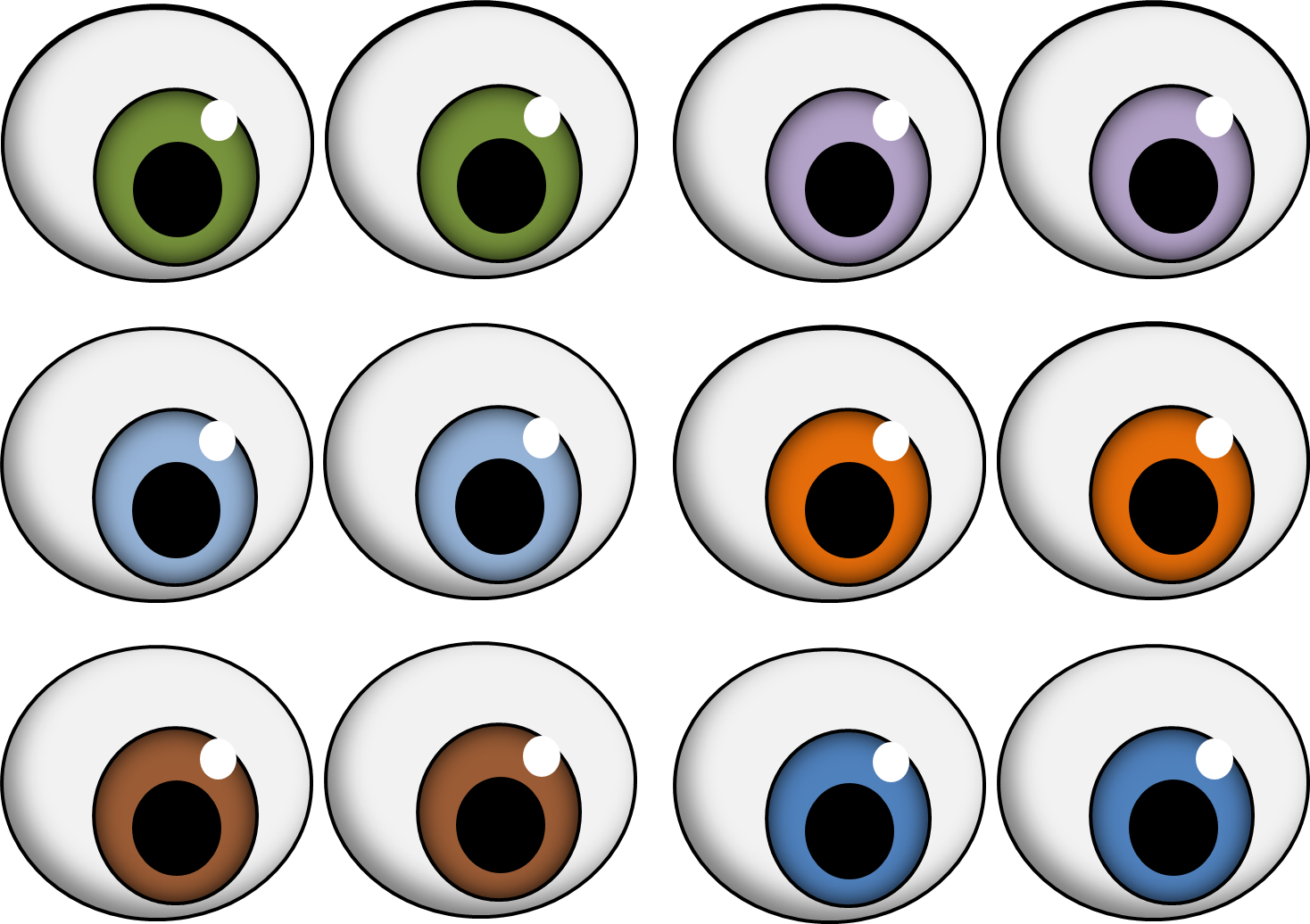 Googly Eyes Clip Art Clipart - Printable Eyes For Crafts (1468x1036)