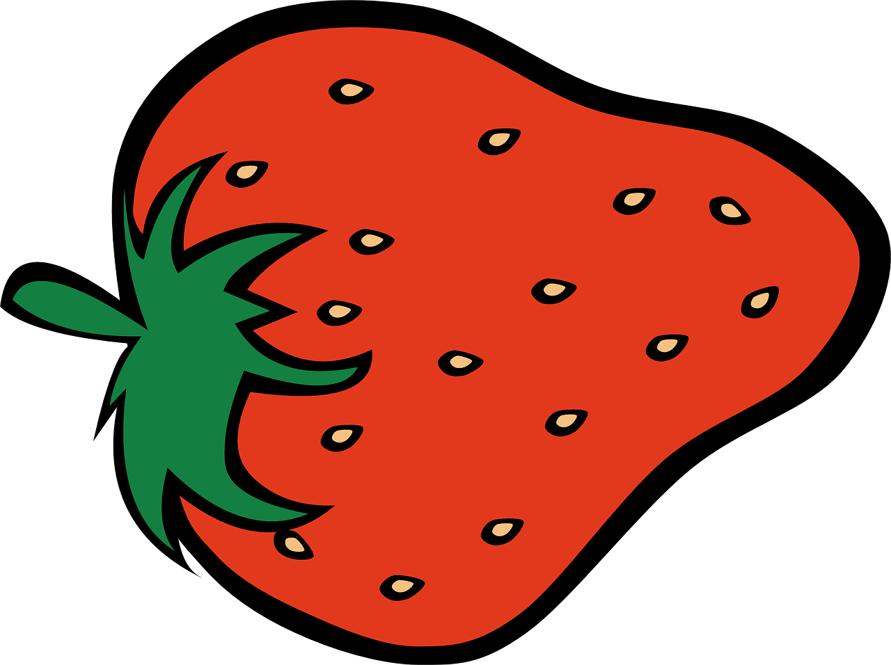Strawberry Food Fruit Fresh Transparent Image - Clipart Of A Strawberry (1280x956)