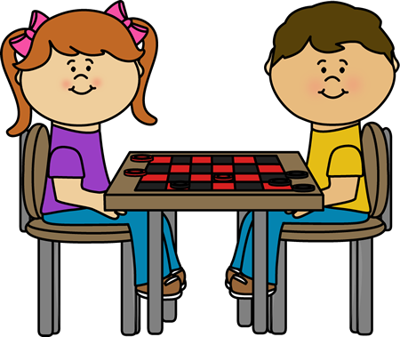 Kids Checker Table Clip Art - Checkers Clipart (450x379)