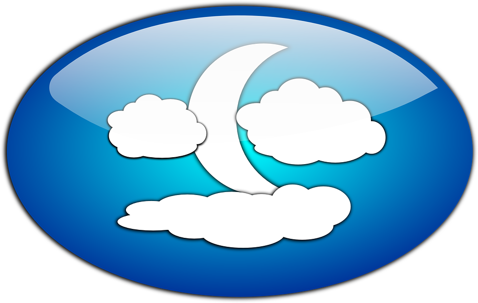 And The Moon - Clouds Moon And Night Clip Art (1182x750)