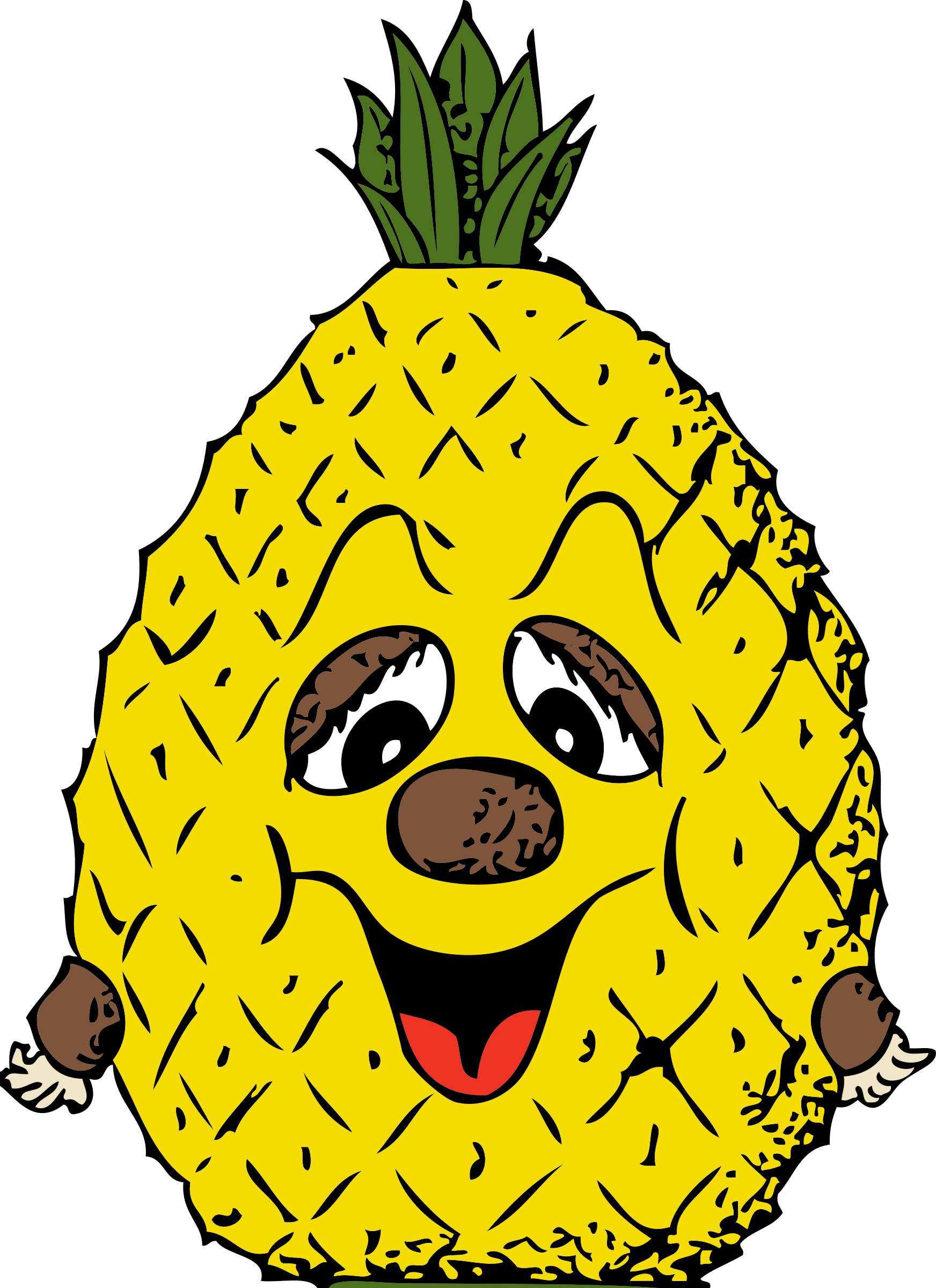 Pineapple Clip Art 4 Clipartbold - รูป การ์ตูน สับปะรด (1744x2400)