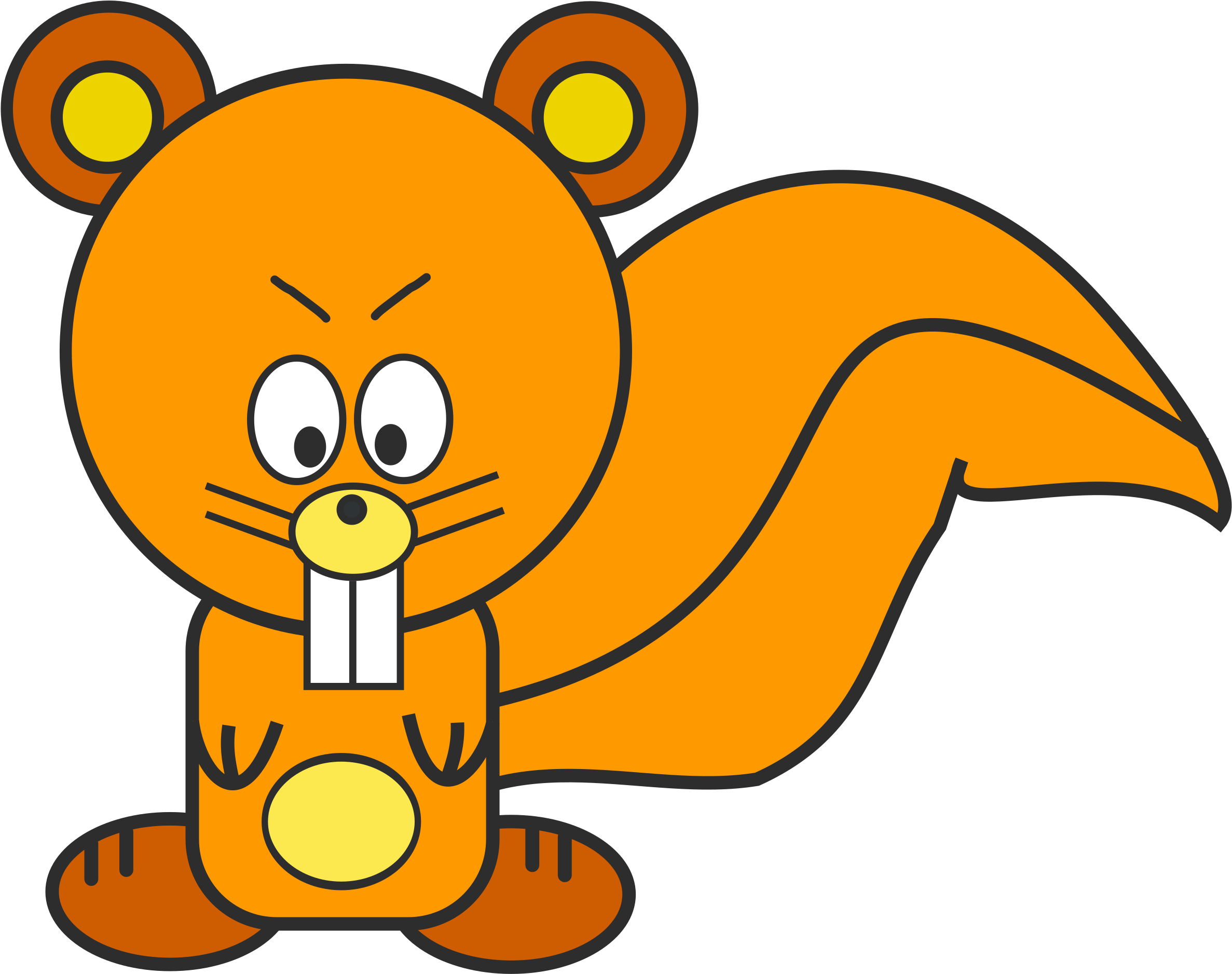 Clipart - Png Cartoon Squirrel (2400x1877)