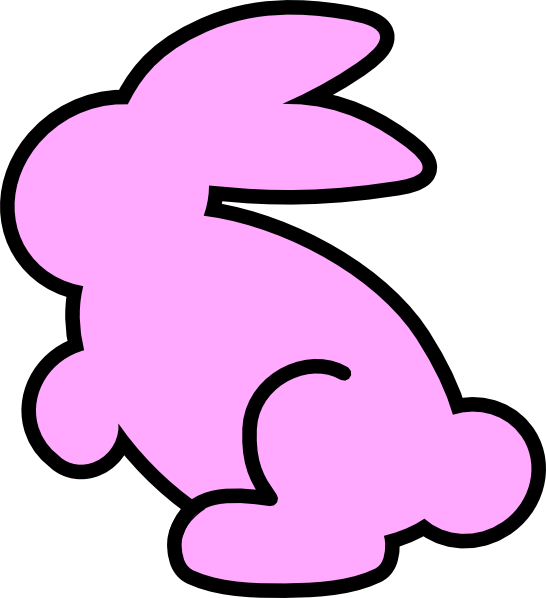 Pink Phone Cliparts - Bunny Clipart Black And White (546x598)