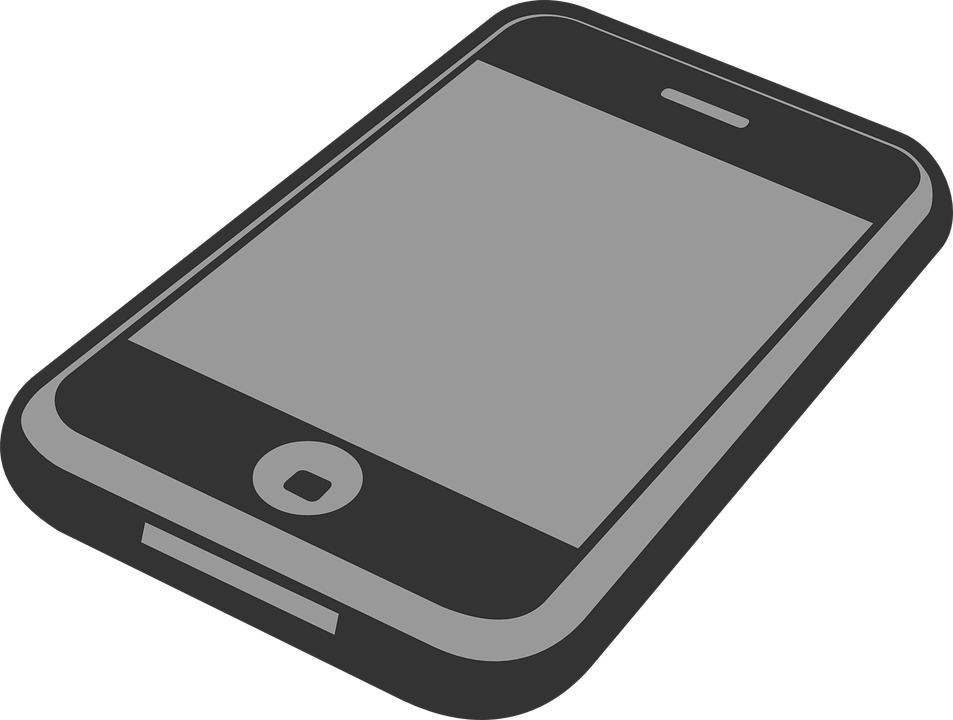 Smart Phone Clip Art - Smartphone Clipart Black And White (953x720)