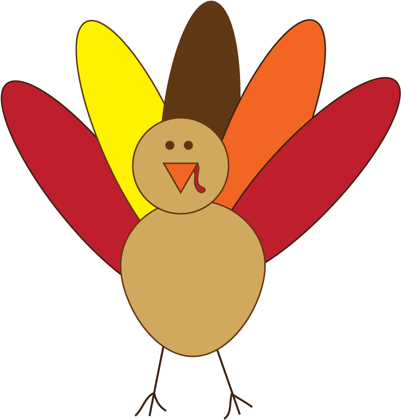 Thanksgiving Turkey Free Clip Art - Turkey Clipart Easy (1000x1000)