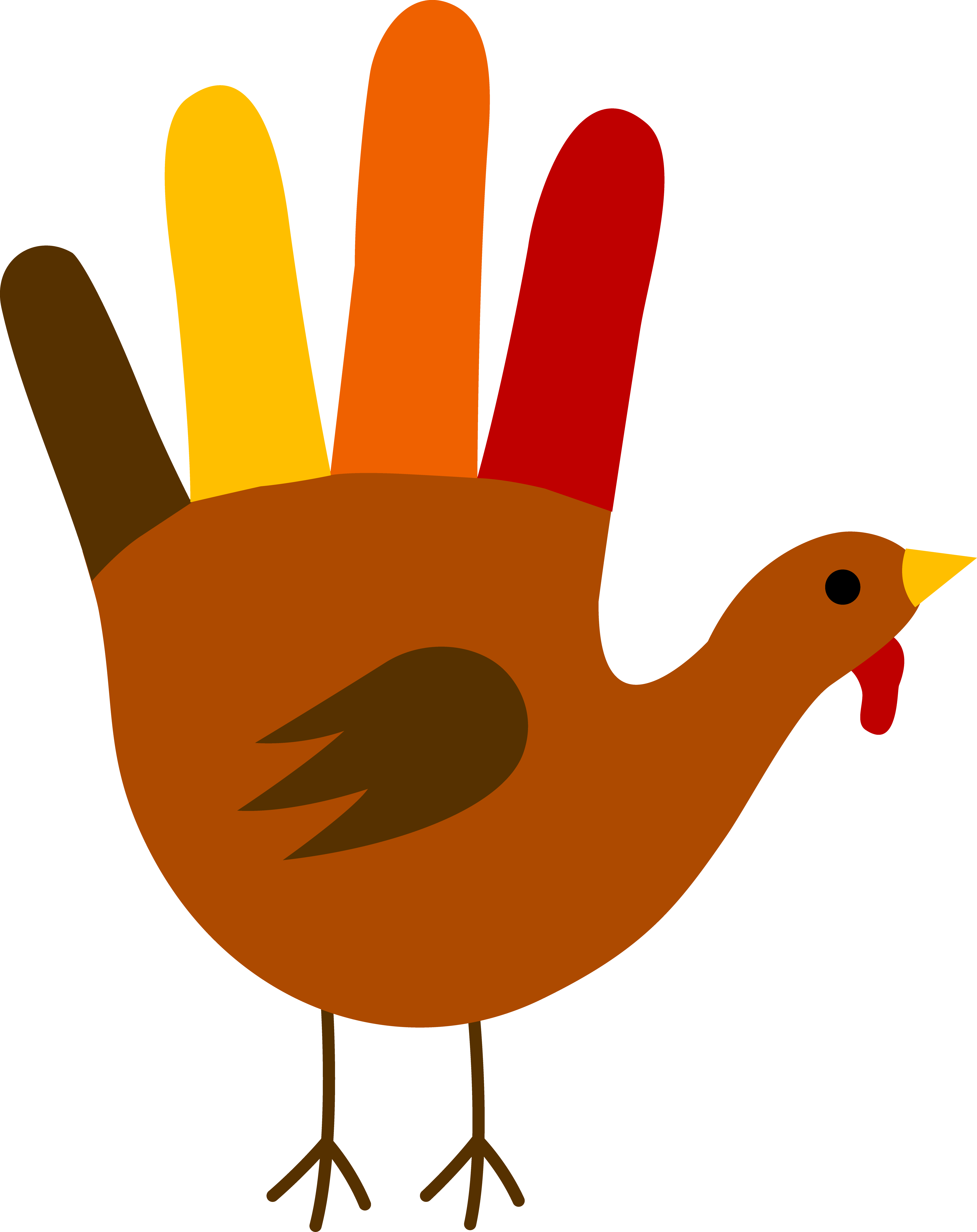 Thanksgiving Clipart Transparent Background - Make A Handprint Turkey (4319x5445)