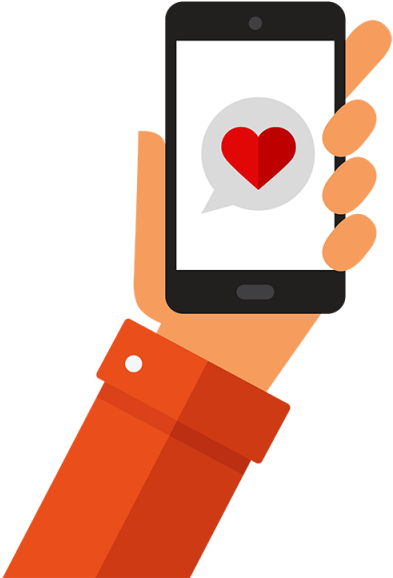 Smart-phone Mobile With Heart - Smart Phone Illustration (640x640)