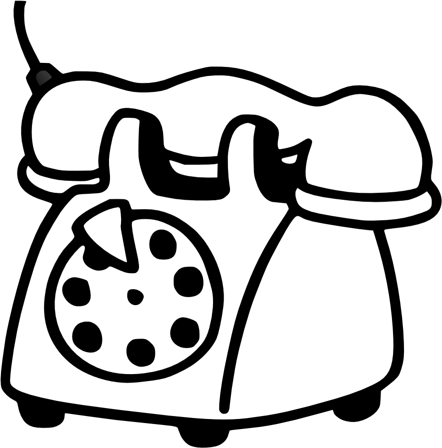 Telephone Clipart White Png - Telefone Para Colorir (999x1413)