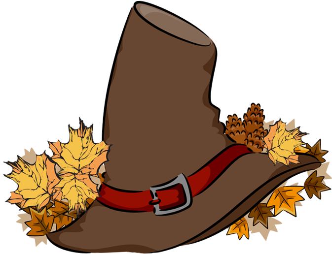 Transparent Background Thanksgiving Clip Art - Thanksgiving Hat Clip Art (718x621)