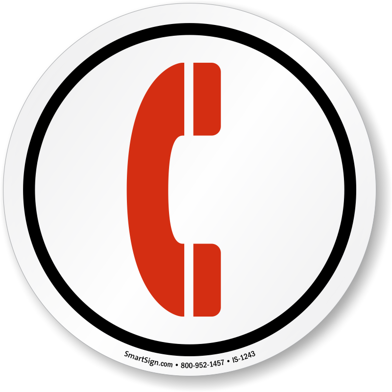 Telephone Symbol Sign, Sku - Electrical Symbol For Service Entrance Telephone (800x800)