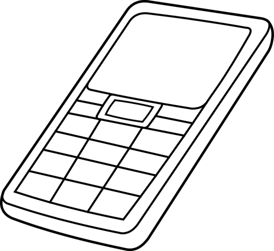Phone Clip Art - Drawing Of Cellphone (550x504)