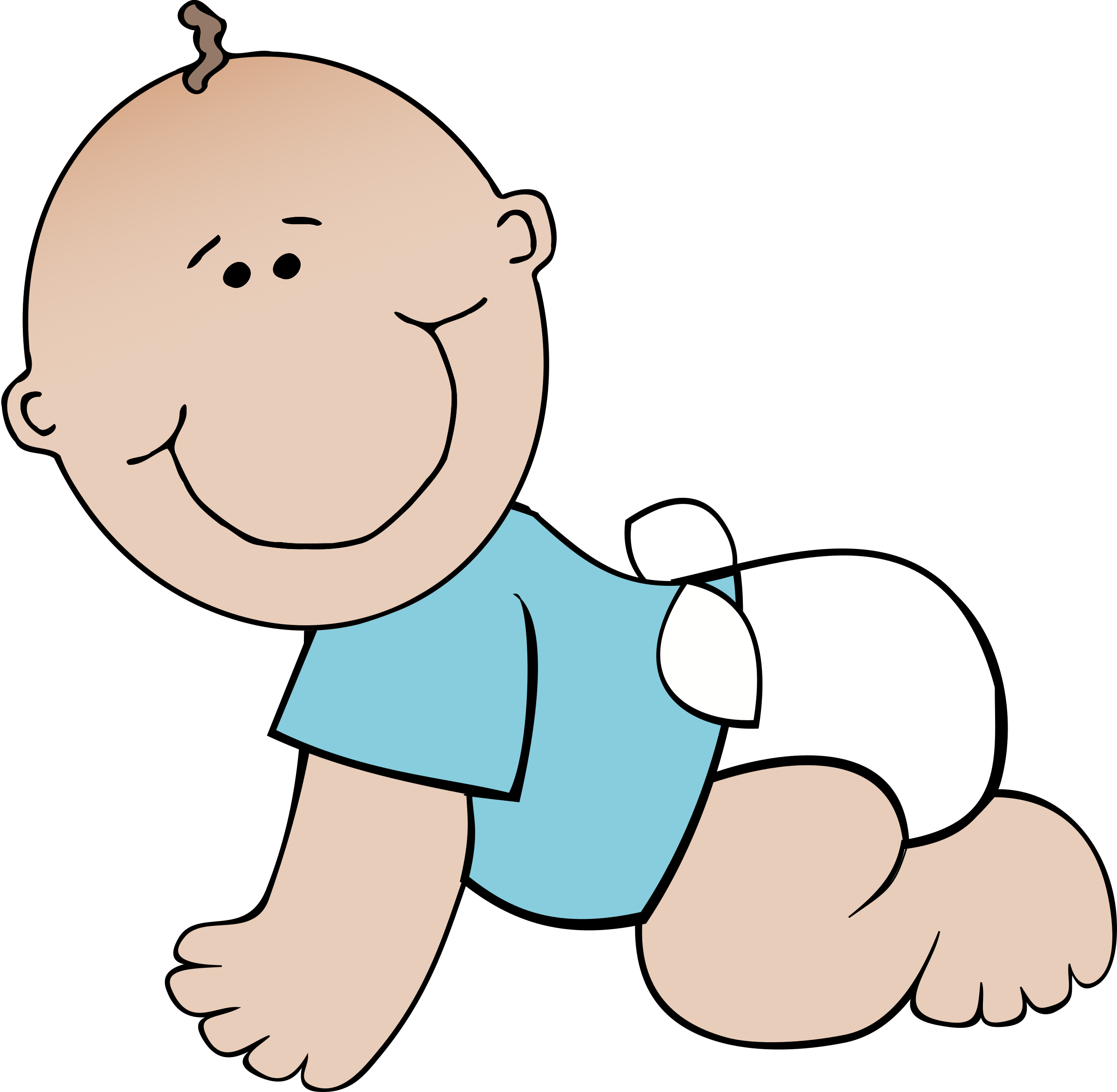 Baby Boy Crawling - Crawling Baby Clipart (2400x2347)