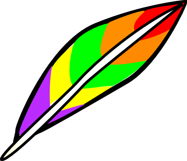 Turkey Feather Feather Clip Art At Vector Clip Art - Colorful Feather Clip Art (600x519)