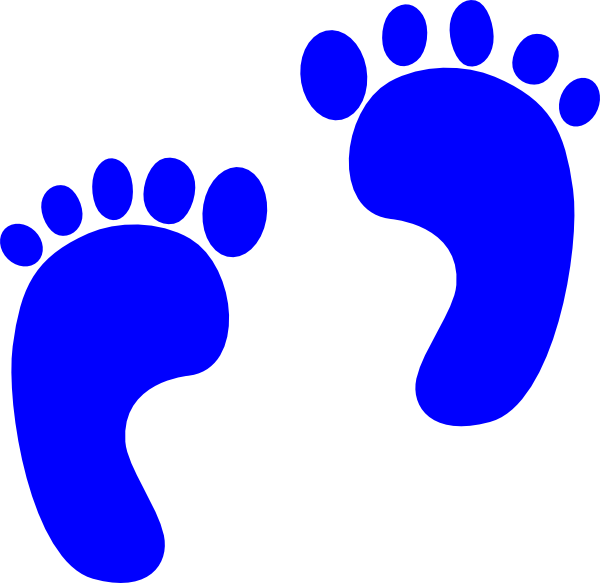 Valuable Inspiration Baby Footprint Clipart Blue Footprints - Blue Baby Footprints (600x583)