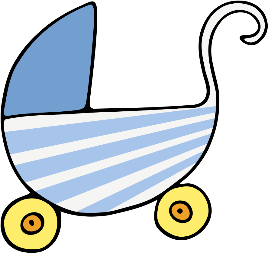 Poussette Cartoon Clipart, Vector Clip Art Online, - Baby Shower Clip Art (2400x2243)