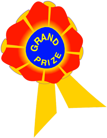 Grand Prize Clip Art Prize Table - Grand Prize Ribbon Clip Art (350x451)