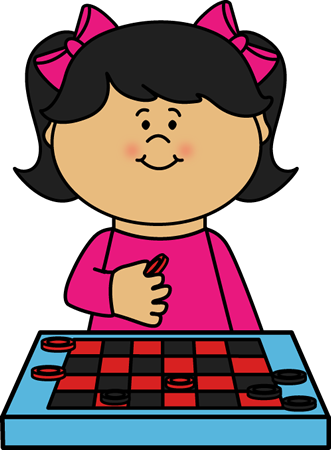 Kid Playing Checkers Clip Art - Eat Lunch Clipart (331x450)