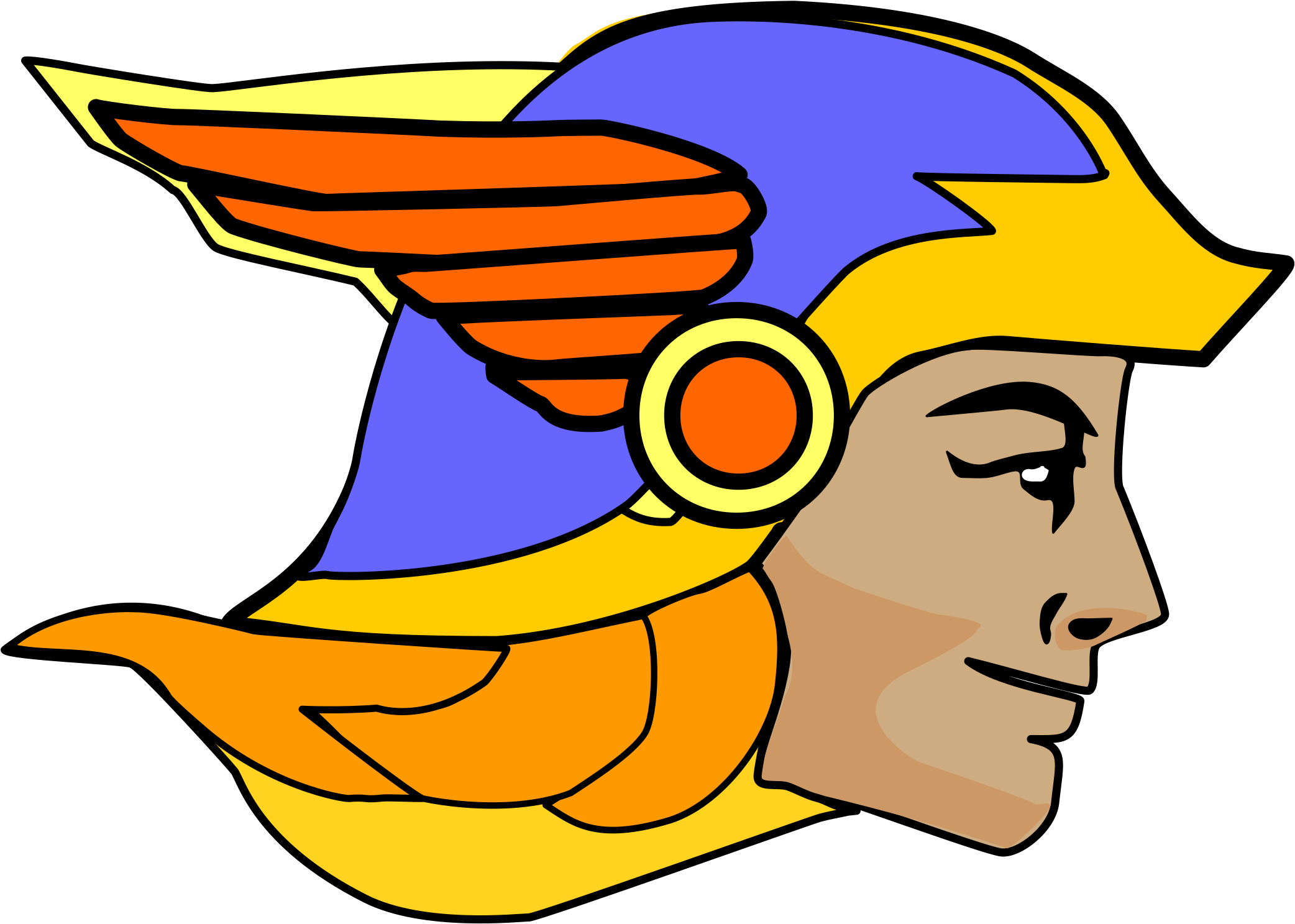 Free To Use Public Domain Religious Clip Art - Hermes Greek God Head (2400x1846)