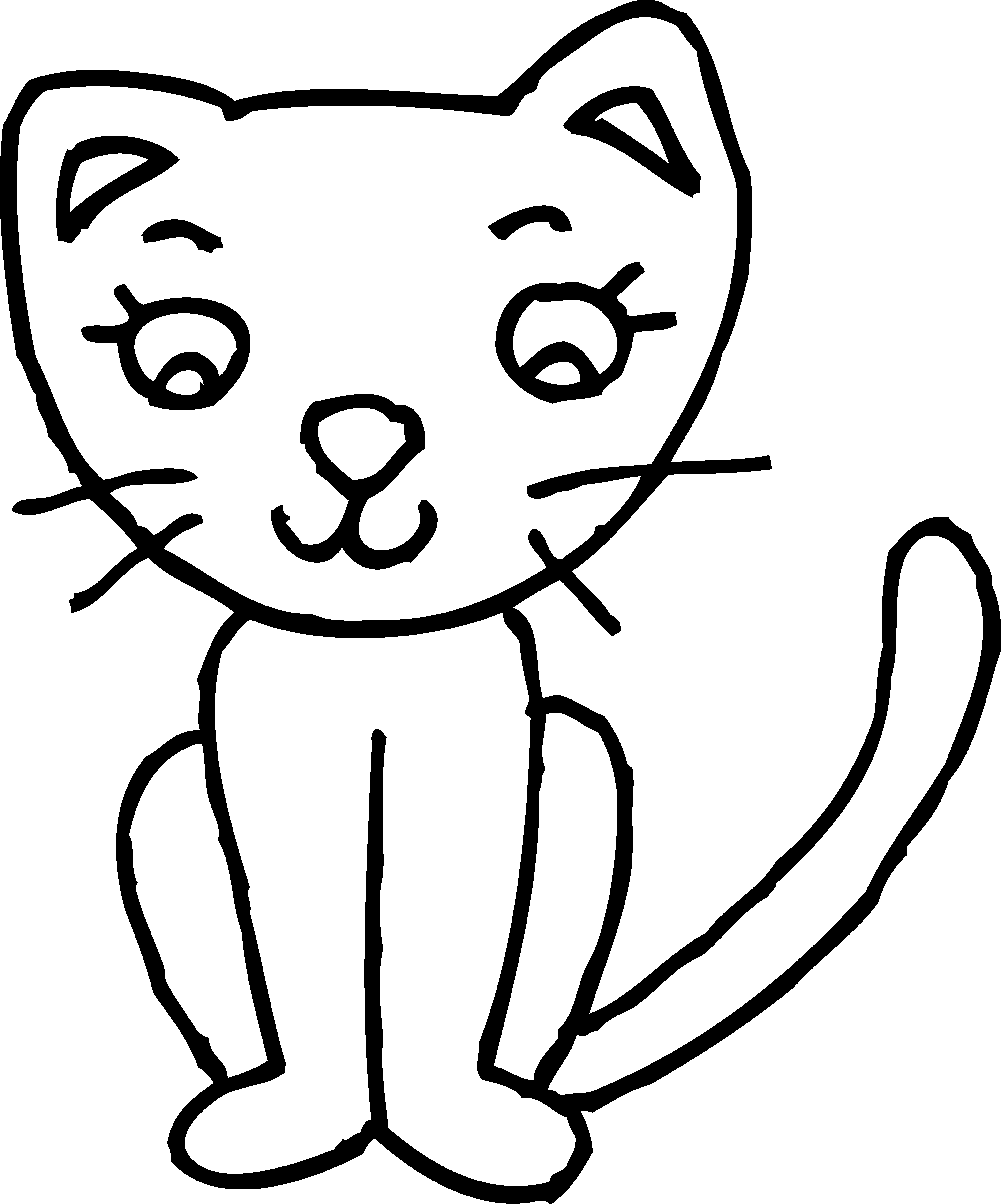 Clipart Info - Cat Clipart Black And White (4137x4975)