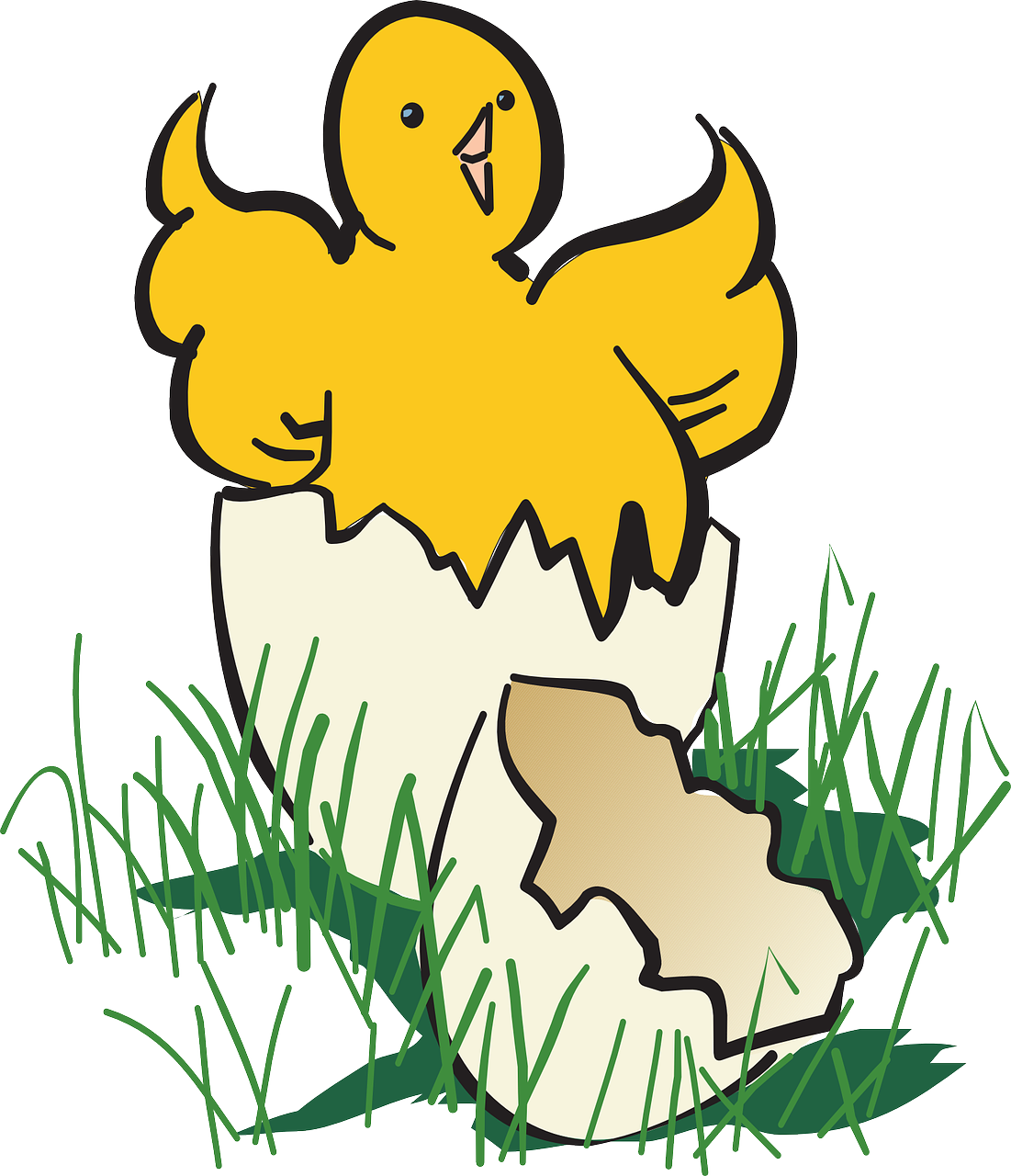 Baby Chick Hatching Clip Art - Gambar Kartun Telur Ayam Menetas (1101x1280)