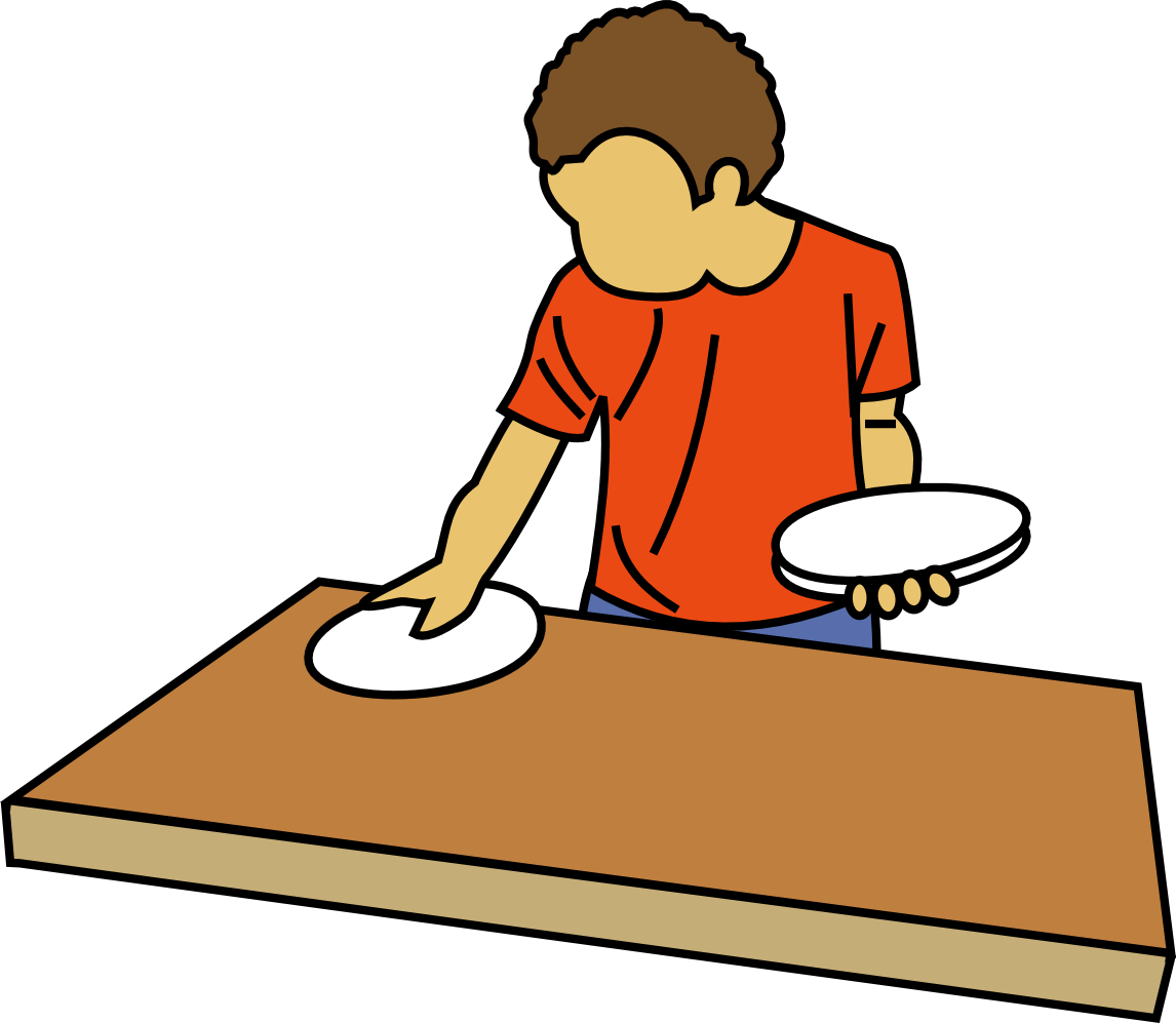Child Clipart Cleaning Table - Set The Table Clip Art (1146x997)