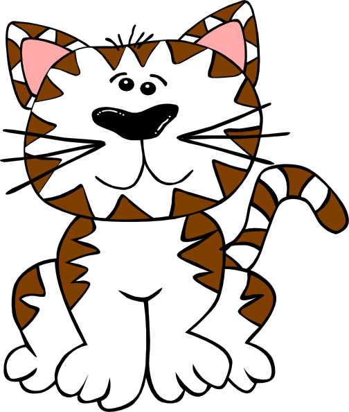 Kitten Brown And White Clip Art - Sitting Cat Shower Curtain (504x594)
