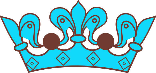 Brown Blue Crown Clip Art - Gold Crown Clip Art (600x282)
