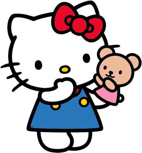 Teddy Bear Clipart Hello Kitty Pencil And Inlor Teddy - Hello Kitty Happy Birthday (500x530)
