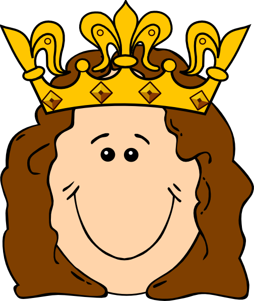 King And Queen Crowns Clipart - Cartoon Queen With Crown (504x596)