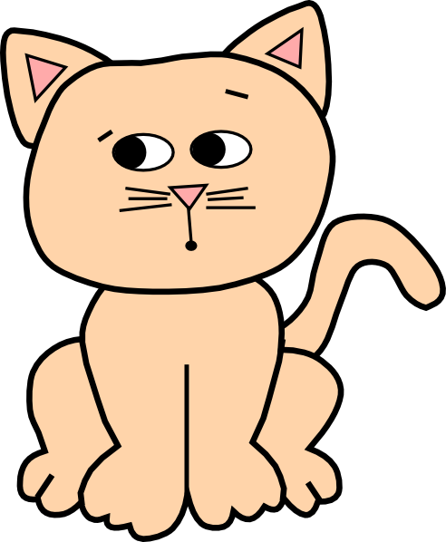 Black Cat Kitten Clip Art - Clip Art Cartoon Cat (492x598)