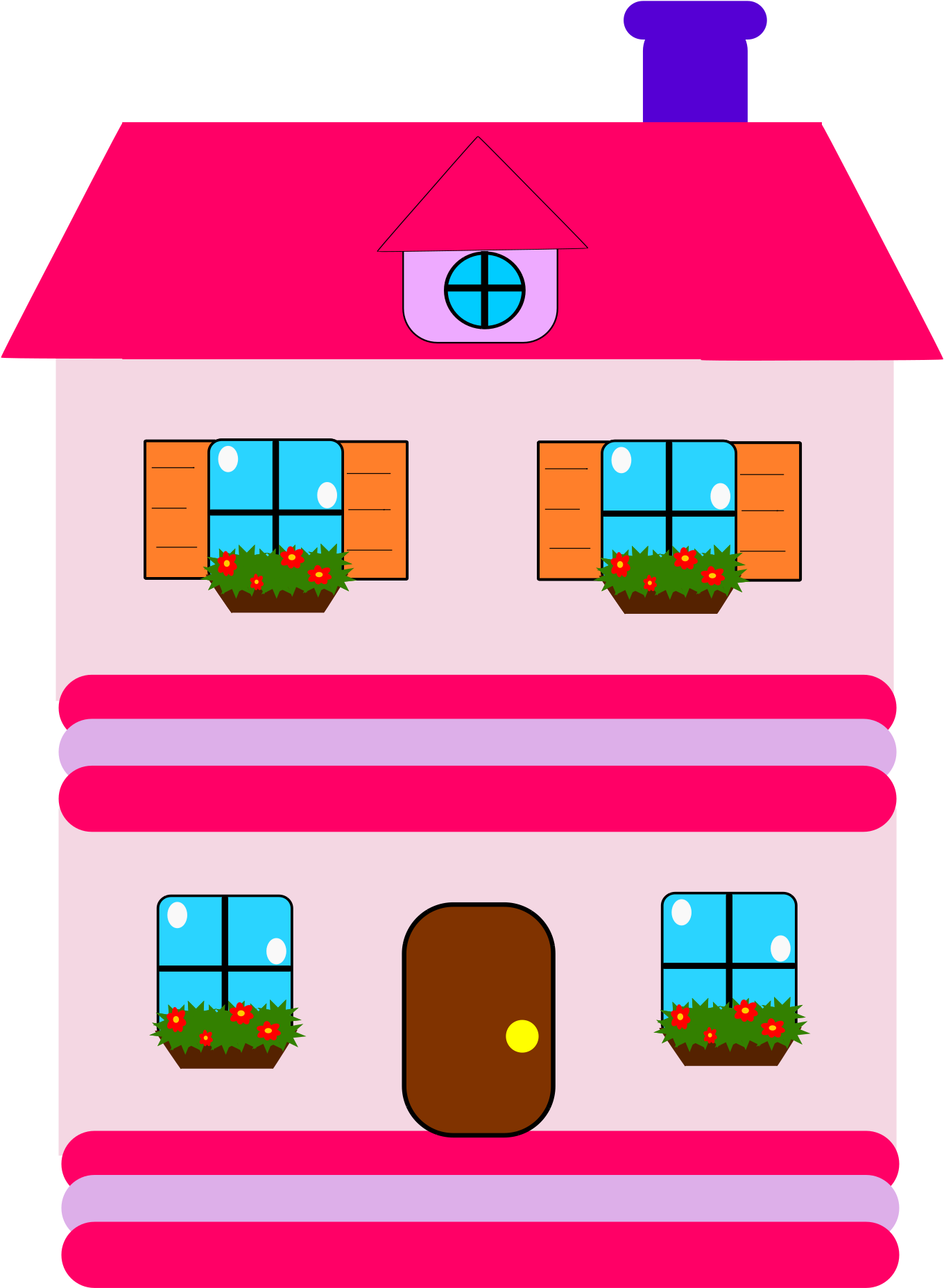 House Clip Art - Journals For 5 Year Old Girls: 6 X 9, 108 Lined Pages (1697x2400)