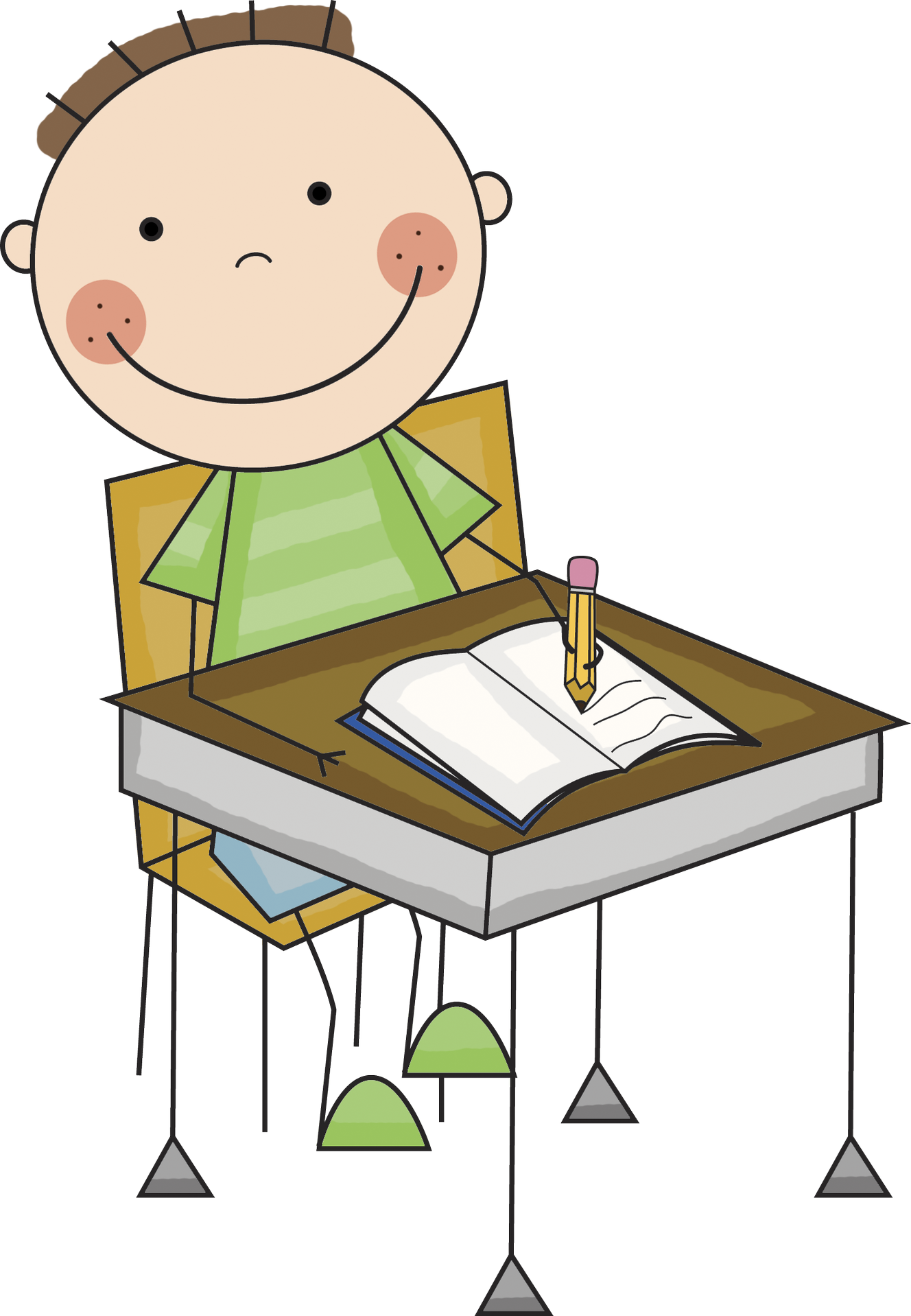 Download - Student At Desk Clip Art (1459x2108)